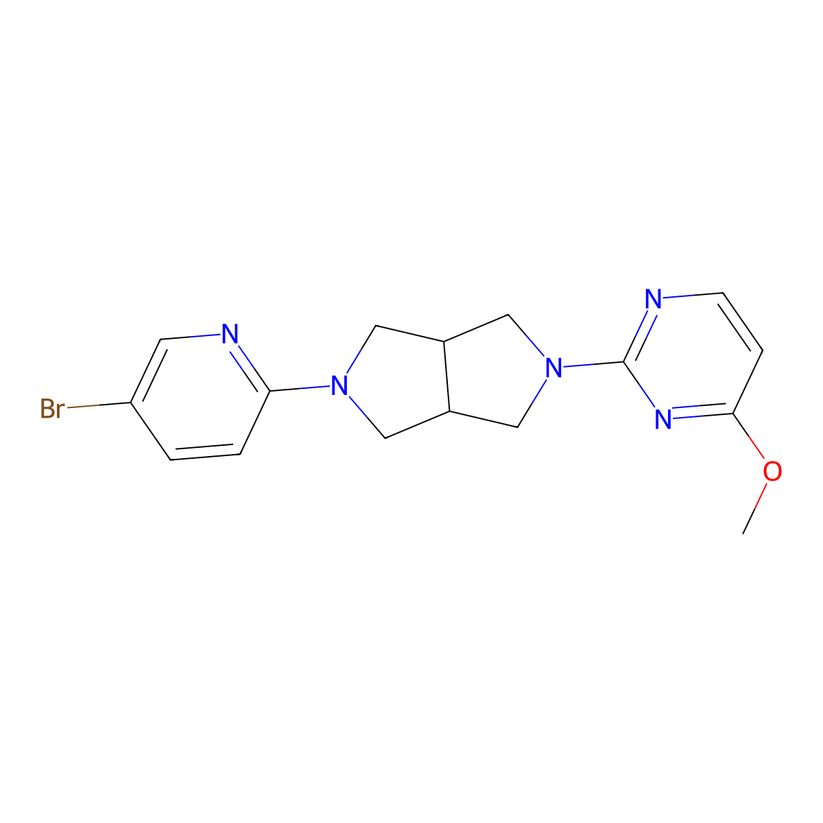 2-[5-(5-Bromopyridin-2-yl)-octahydropyrrolo[3,4-c]pyrrol-2-yl]-4-methoxypyrimidine molecular structure, CAS 2770580-70-4