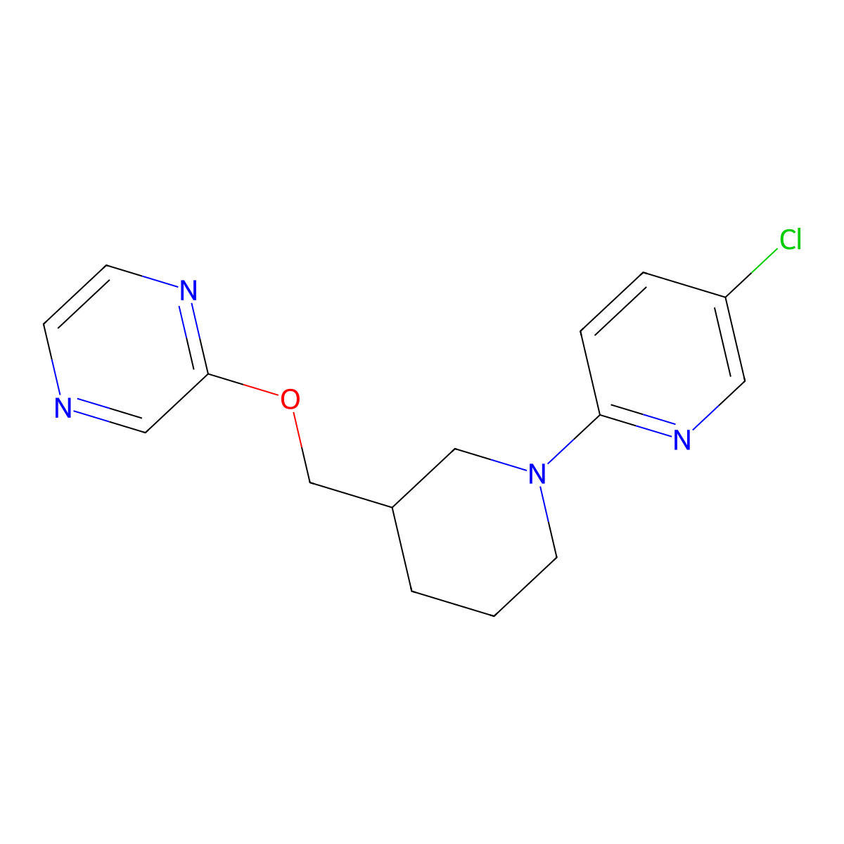 2-{[1-(5-Chloropyridin-2-yl)piperidin-3-yl]methoxy}pyrazine molecular structure, CAS 2770580-72-6