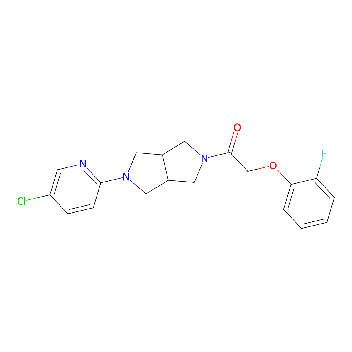 1-[5-(5-Chloropyridin-2-yl)-octahydropyrrolo[3,4-c]pyrrol-2-yl]-2-(2-fluorophenoxy)ethan-1-one molecular structure, CAS 2770580-79-3