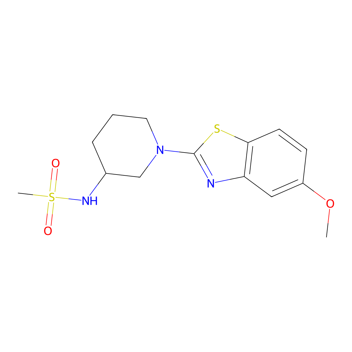 N-[1-(5-methoxy-1,3-benzothiazol-2-yl)piperidin-3-yl]methanesulfonamide molecular structure, CAS 2770580-81-7