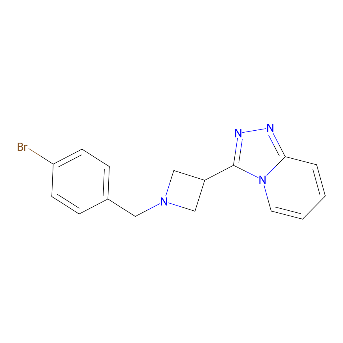 1-[(4-Bromophenyl)methyl]-3-{[1,2,4]triazolo[4,3-a]pyridin-3-yl}azetidine molecular structure, CAS 2770580-86-2