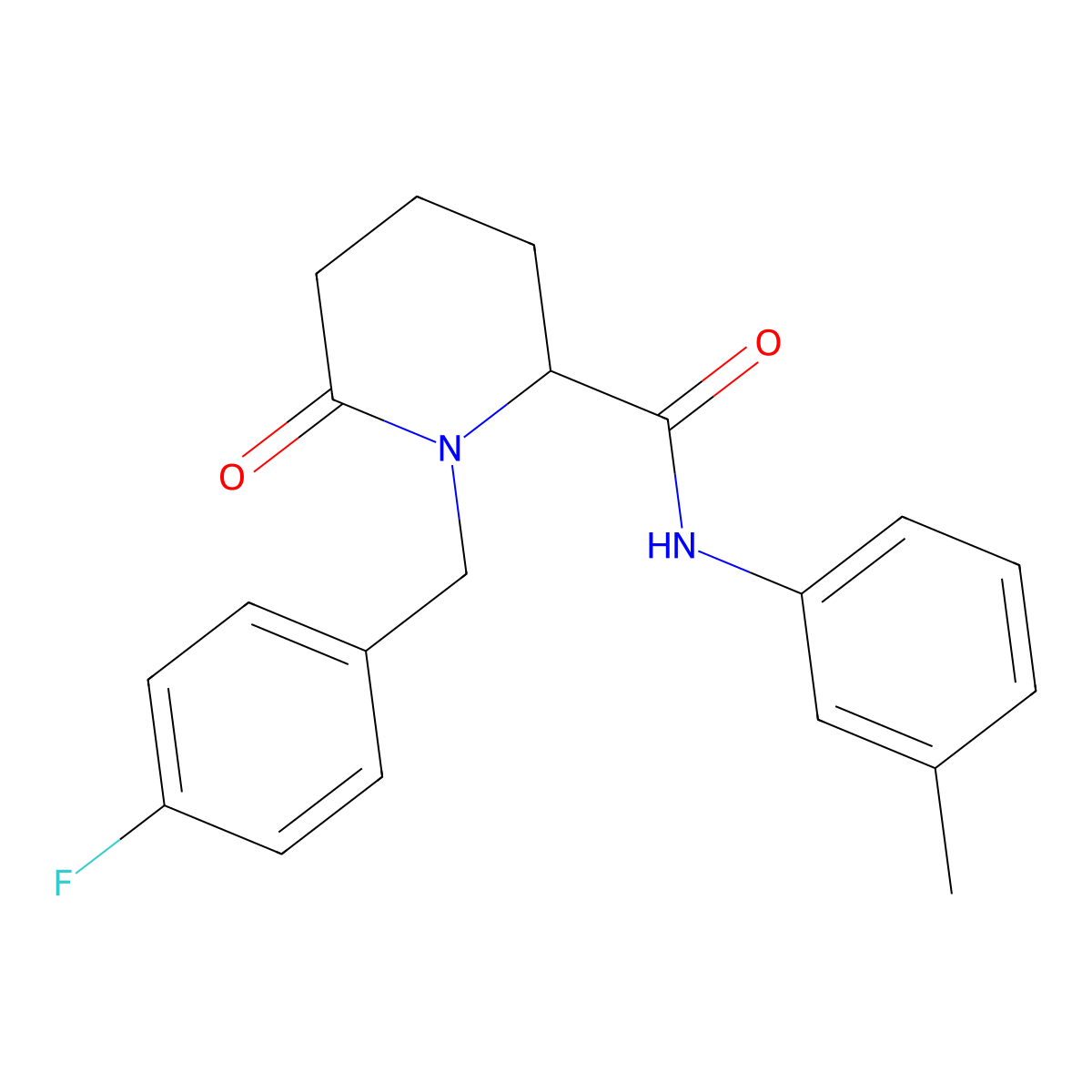 1-[(4-fluorophenyl)methyl]-N-(3-methylphenyl)-6-oxopiperidine-2-carboxamide molecular structure, CAS 2770581-00-3