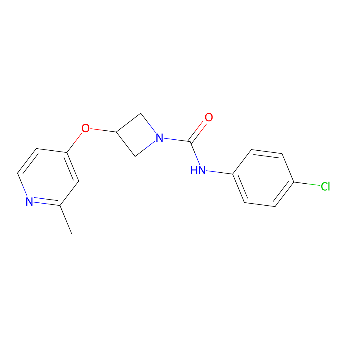 N-(4-chlorophenyl)-3-[(2-methylpyridin-4-yl)oxy]azetidine-1-carboxamide molecular structure, CAS 2770581-05-8
