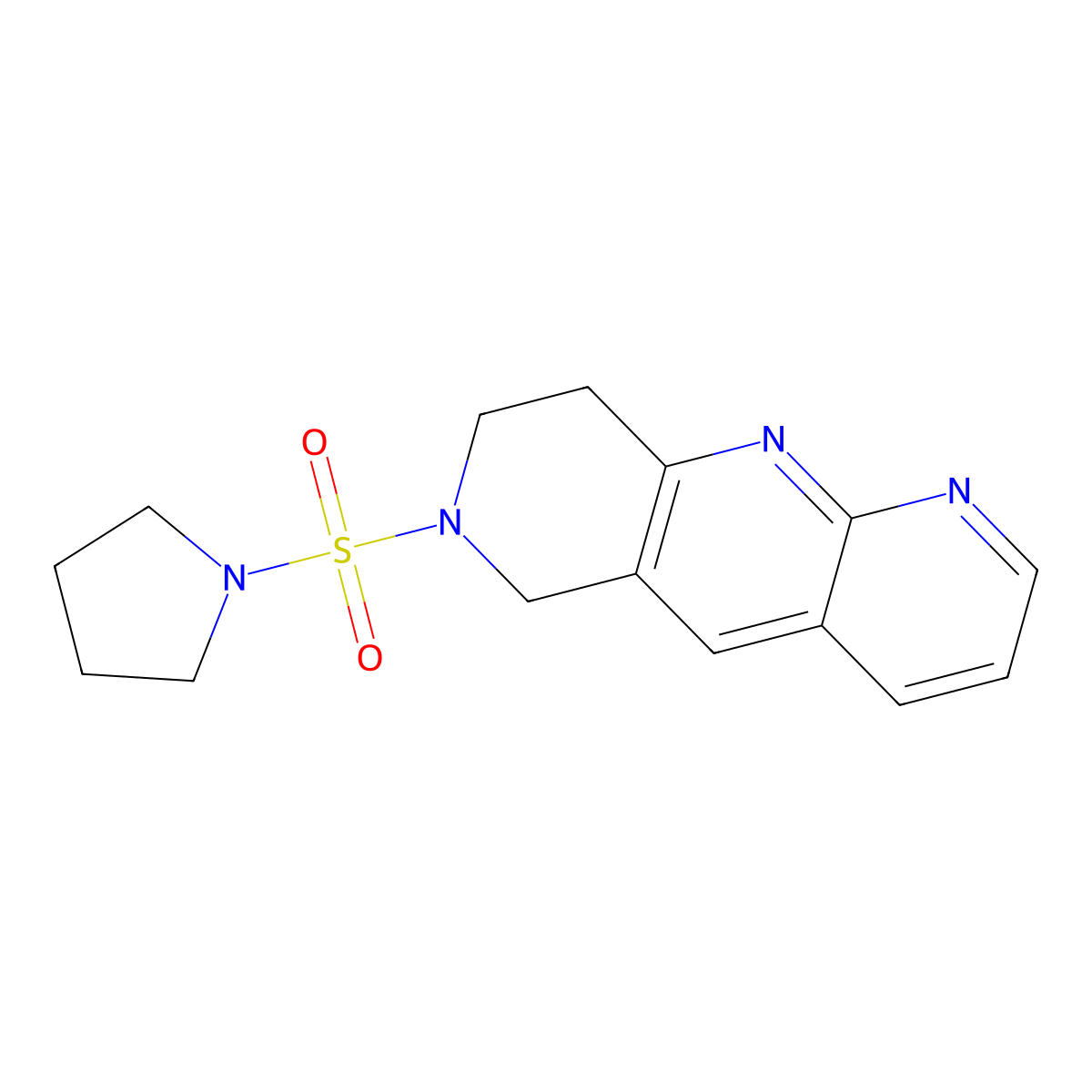 1-{6H,7H,8H,9H-pyrido[2,3-b]1,6-naphthyridine-7-sulfonyl}pyrrolidine molecular structure, CAS 2770581-13-8