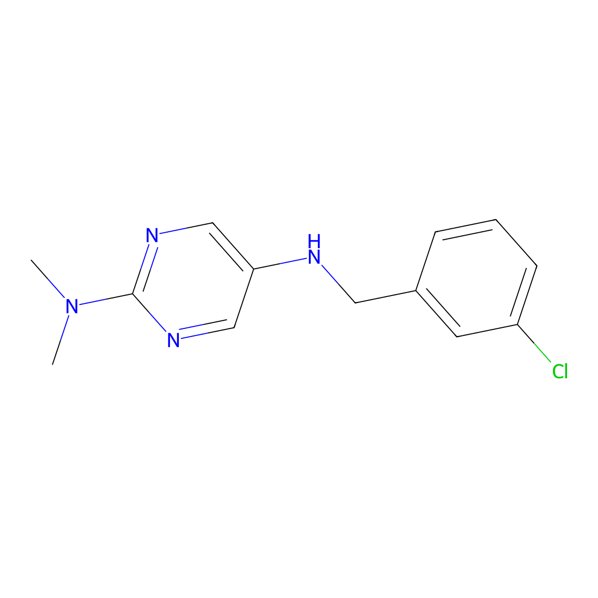 N5-[(3-chlorophenyl)methyl]-N2,N2-dimethylpyrimidine-2,5-diamine molecular structure, CAS 2770581-21-8