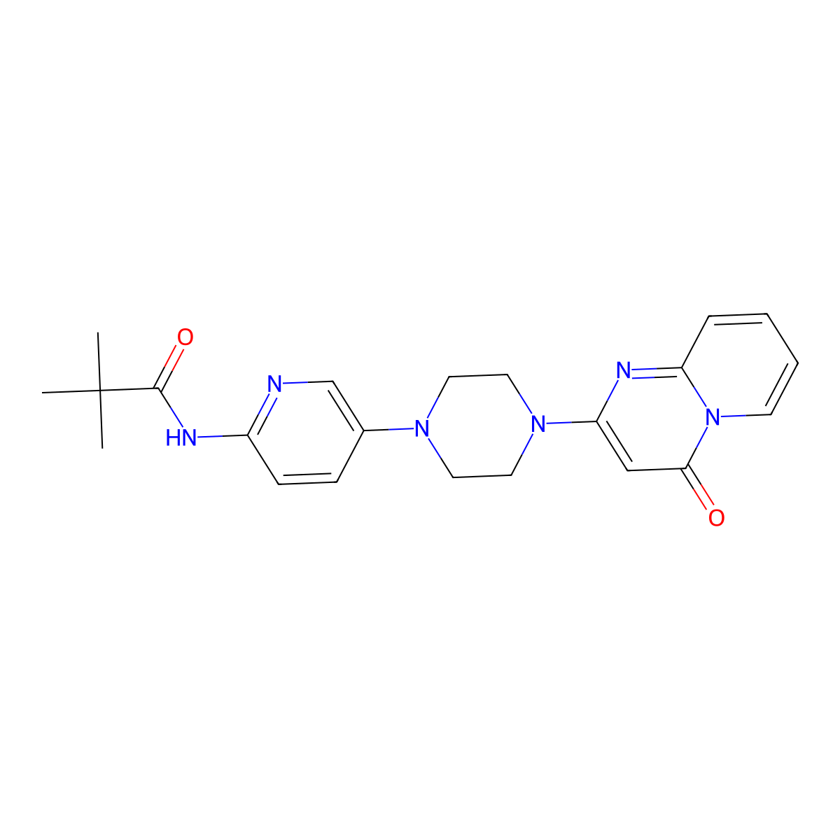 2,2-dimethyl-N-[5-(4-{4-oxo-4H-pyrido[1,2-a]pyrimidin-2-yl}piperazin-1-yl)pyridin-2-yl]propanamide molecular structure, CAS 2770581-22-9