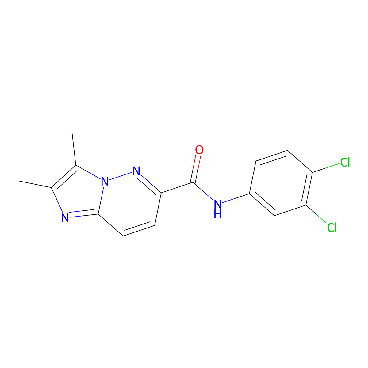 N-(3,4-dichlorophenyl)-2,3-dimethylimidazo[1,2-b]pyridazine-6-carboxamide molecular structure, CAS 2770581-24-1