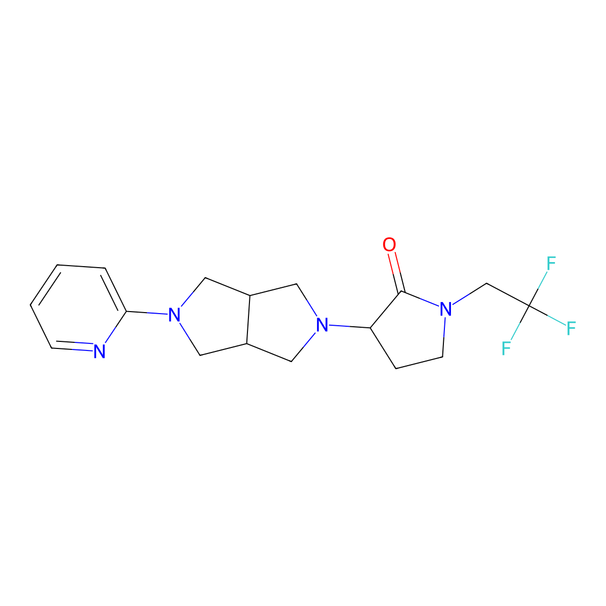 3-[5-(Pyridin-2-yl)-octahydropyrrolo[3,4-c]pyrrol-2-yl]-1-(2,2,2-trifluoroethyl)pyrrolidin-2-one molecular structure, CAS 2770581-25-2