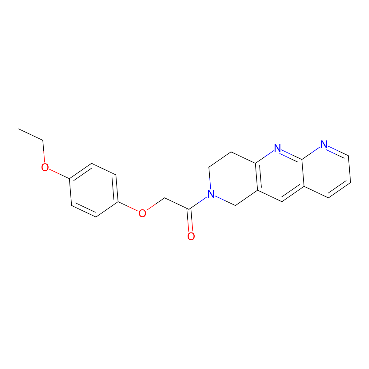 2-(4-ethoxyphenoxy)-1-{6H,7H,8H,9H-pyrido[2,3-b]1,6-naphthyridin-7-yl}ethan-1-one molecular structure, CAS 2770581-27-4