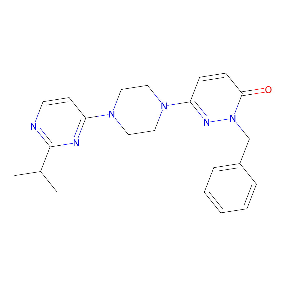 2-Benzyl-6-{4-[2-(propan-2-yl)pyrimidin-4-yl]piperazin-1-yl}-2,3-dihydropyridazin-3-one molecular structure, CAS 2770581-38-7