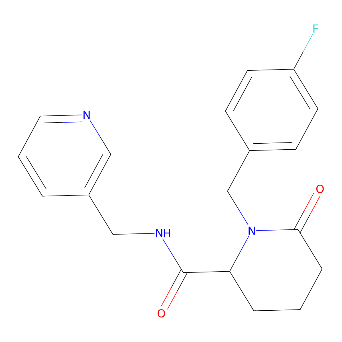 1-[(4-fluorophenyl)methyl]-6-oxo-N-[(pyridin-3-yl)methyl]piperidine-2-carboxamide molecular structure, CAS 2770581-45-6