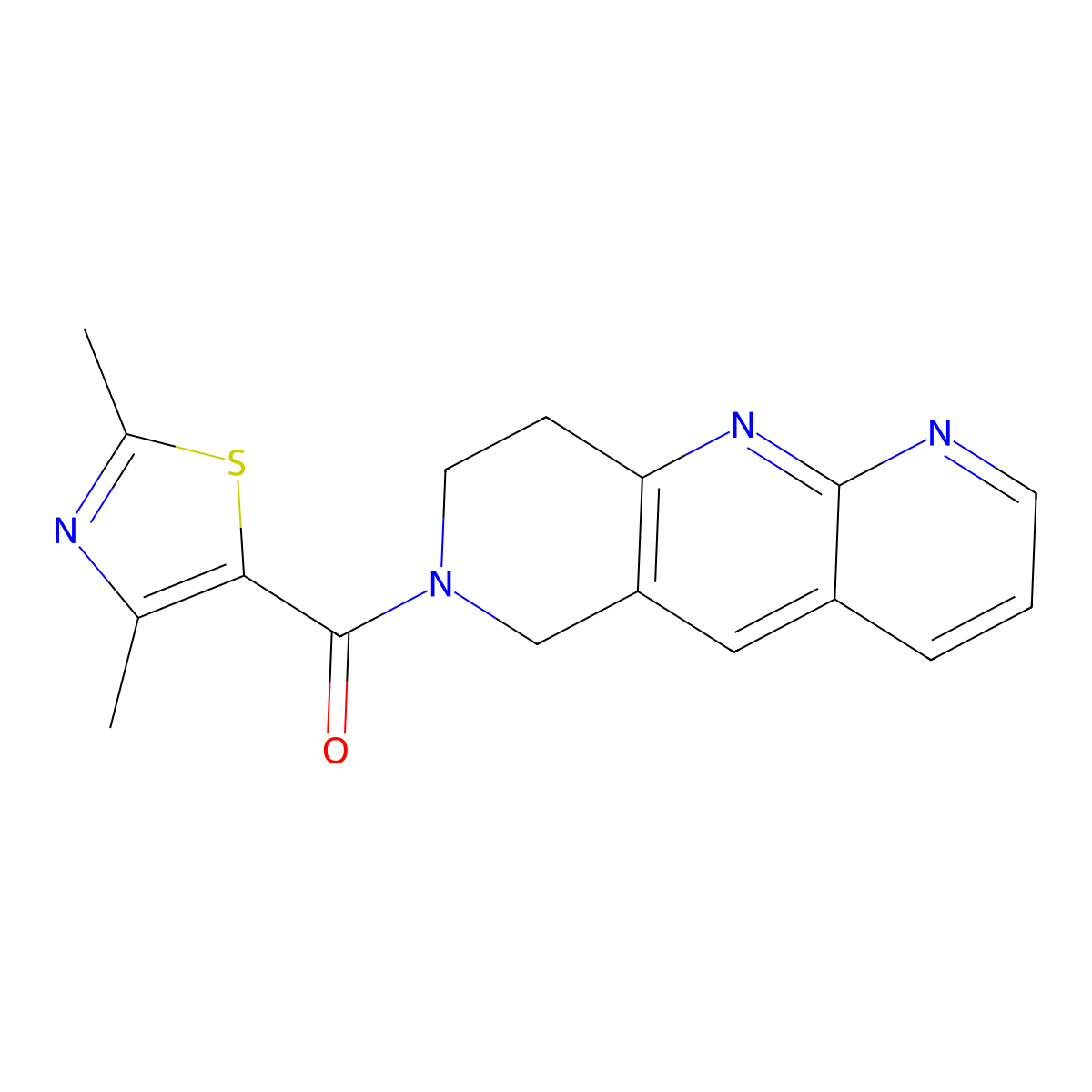 8,9-dihydro-6H-pyrido[4,3-b][1,8]naphthyridin-7-yl-(2,4-dimethyl-1,3-thiazol-5-yl)methanone molecular structure, CAS 2770581-47-8