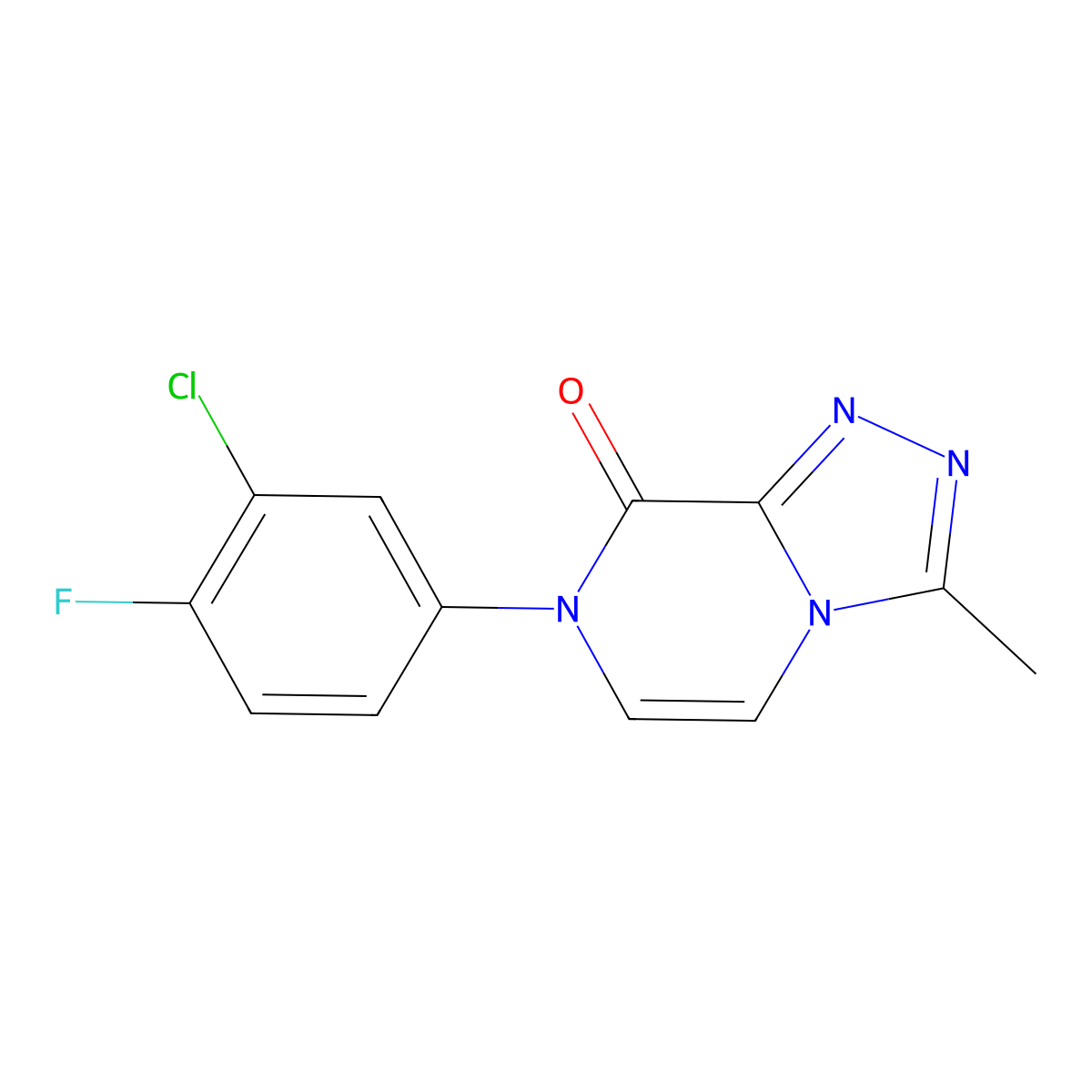 7-(3-chloro-4-fluorophenyl)-3-methyl-7H,8H-[1,2,4]triazolo[4,3-a]pyrazin-8-one molecular structure, CAS 2770581-54-7