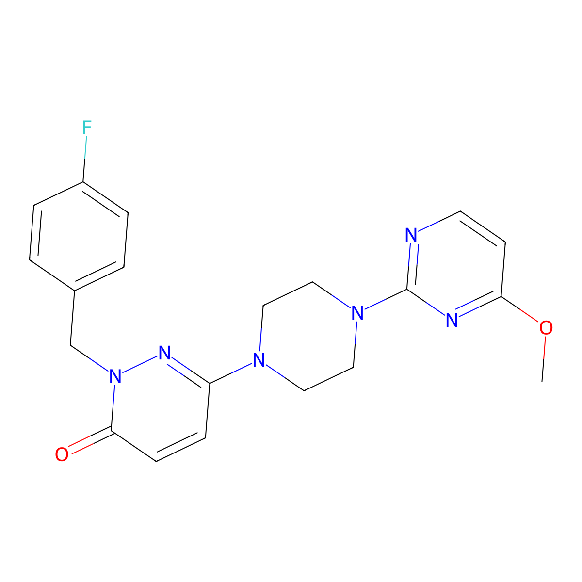 2-[(4-Fluorophenyl)methyl]-6-[4-(4-methoxypyrimidin-2-yl)piperazin-1-yl]-2,3-dihydropyridazin-3-one molecular structure, CAS 2770581-57-0