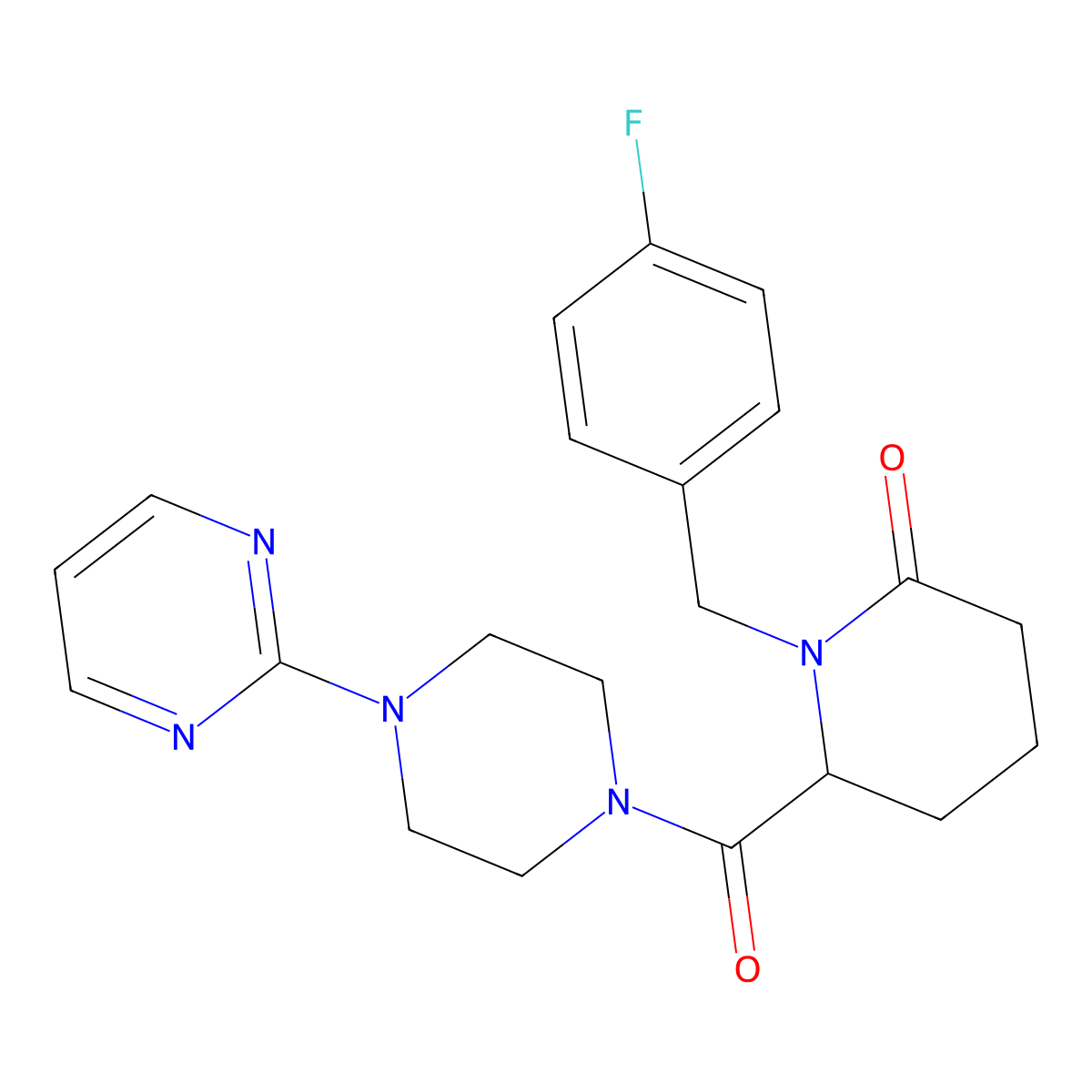 1-[(4-Fluorophenyl)methyl]-6-[4-(pyrimidin-2-yl)piperazine-1-carbonyl]piperidin-2-one molecular structure, CAS 2770581-58-1