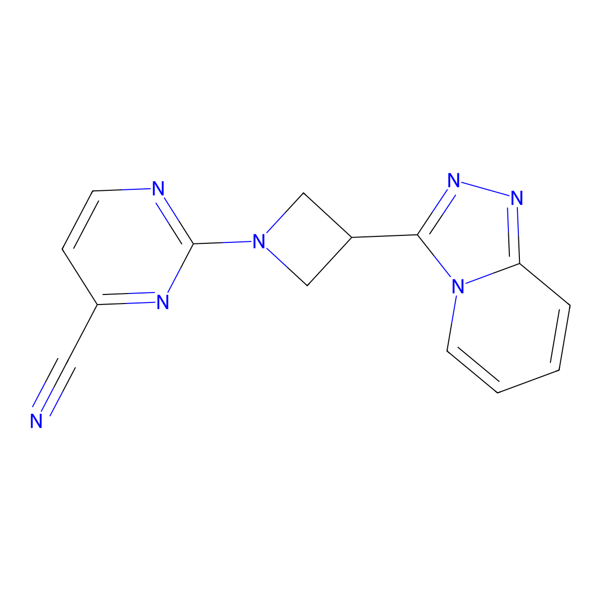 2-(3-{[1,2,4]Triazolo[4,3-a]pyridin-3-yl}azetidin-1-yl)pyrimidine-4-carbonitrile molecular structure, CAS 2770581-76-3