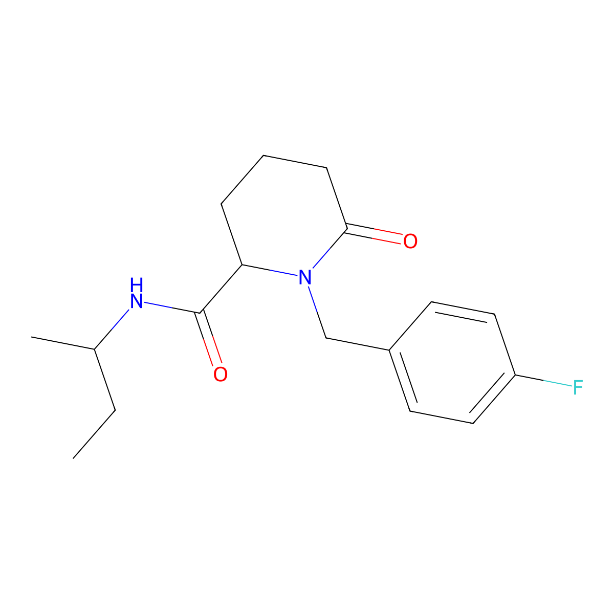 N-(butan-2-yl)-1-[(4-fluorophenyl)methyl]-6-oxopiperidine-2-carboxamide molecular structure, CAS 2770581-78-5