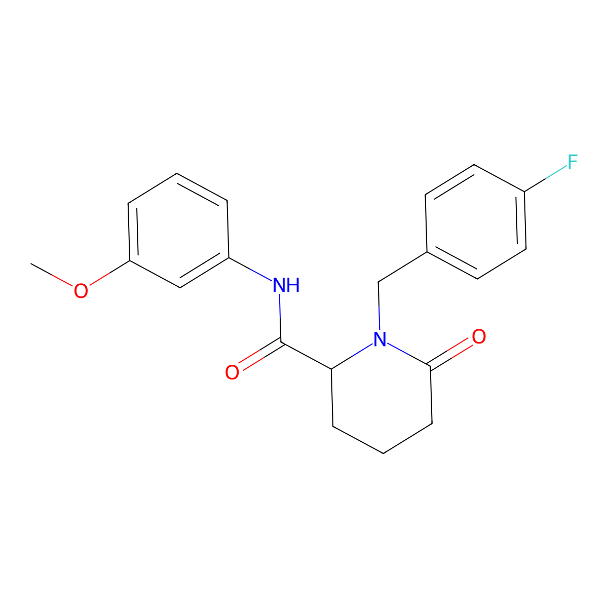 1-[(4-fluorophenyl)methyl]-N-(3-methoxyphenyl)-6-oxopiperidine-2-carboxamide molecular structure, CAS 2770581-86-5