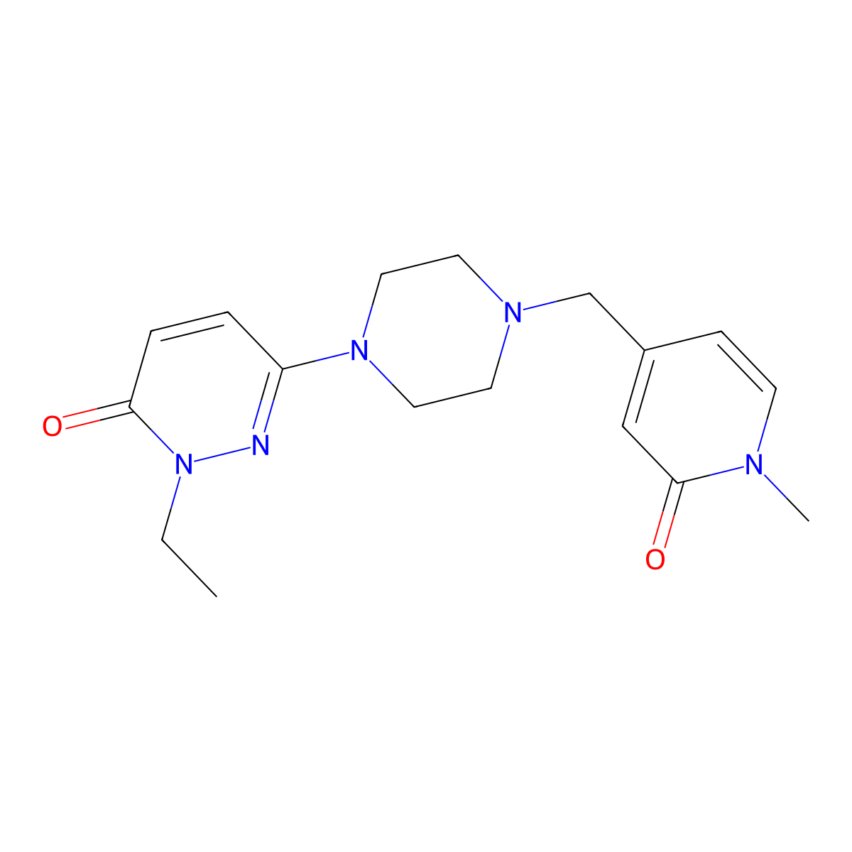 2-Ethyl-6-{4-[(1-methyl-2-oxo-1,2-dihydropyridin-4-yl)methyl]piperazin-1-yl}-2,3-dihydropyridazin-3-one molecular structure, CAS 2770581-87-6
