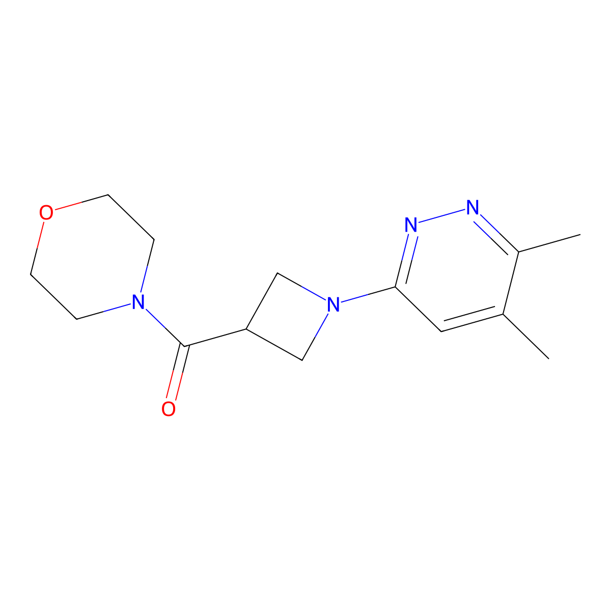 4-[1-(5,6-Dimethylpyridazin-3-yl)azetidine-3-carbonyl]morpholine molecular structure, CAS 2770581-91-2