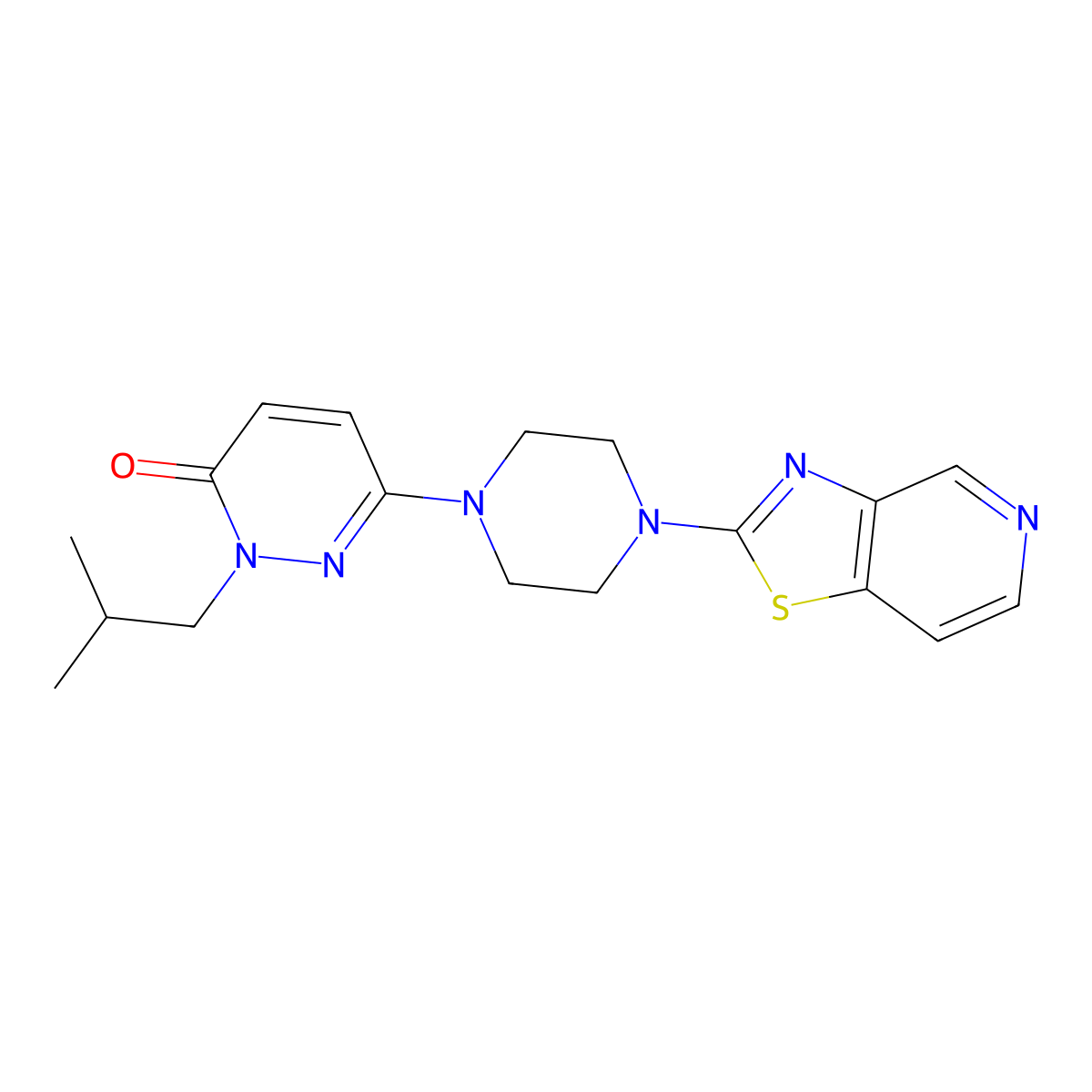 2-(2-Methylpropyl)-6-(4-{[1,3]thiazolo[4,5-c]pyridin-2-yl}piperazin-1-yl)-2,3-dihydropyridazin-3-one molecular structure, CAS 2770581-95-6