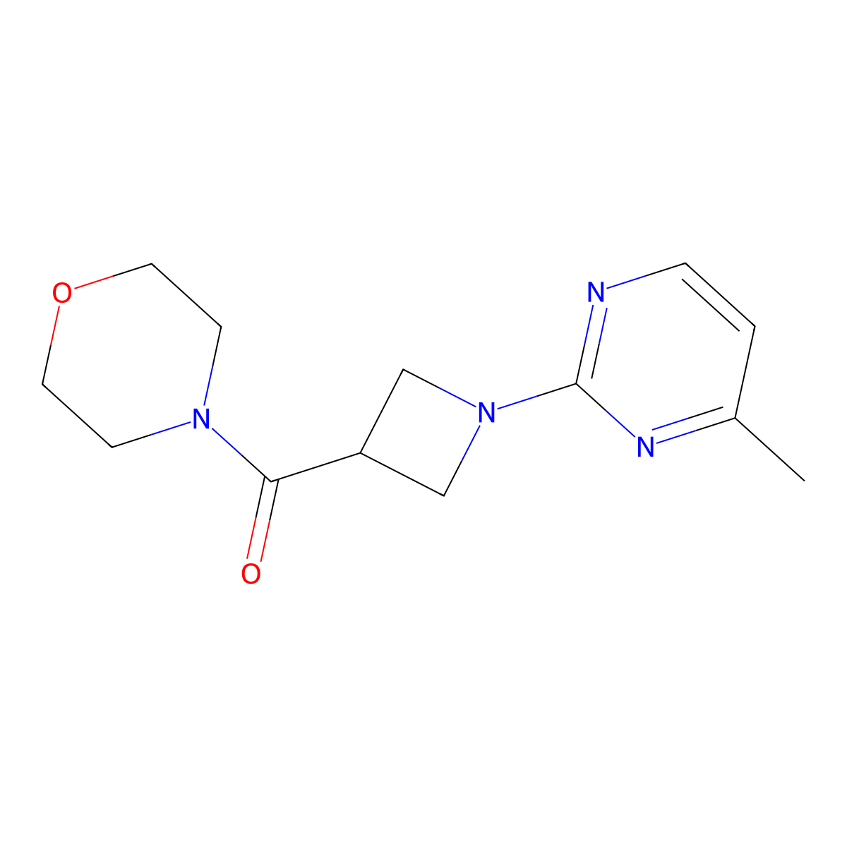 4-[1-(4-Methylpyrimidin-2-yl)azetidine-3-carbonyl]morpholine molecular structure, CAS 2770581-96-7