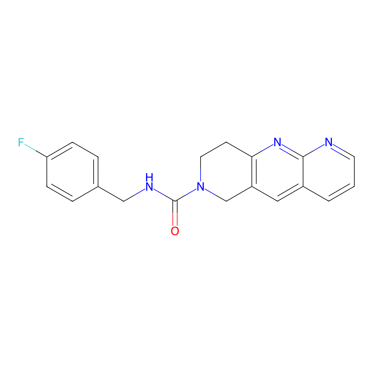 N-[(4-fluorophenyl)methyl]-6H,7H,8H,9H-pyrido[2,3-b]1,6-naphthyridine-7-carboxamide molecular structure, CAS 2770582-08-4