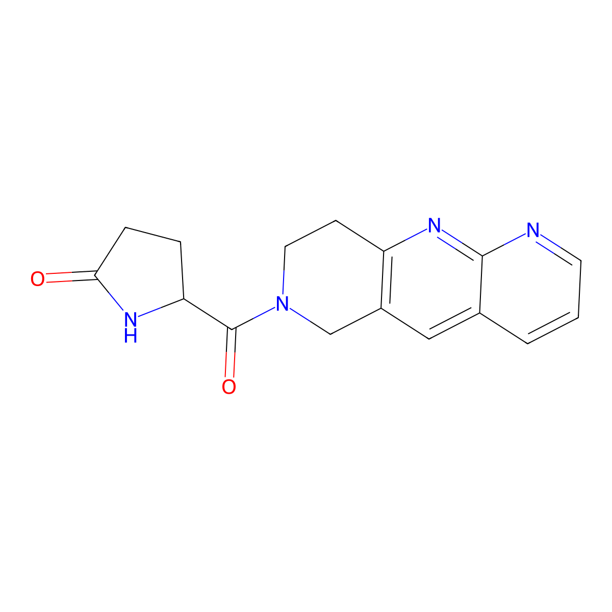 5-{6H,7H,8H,9H-pyrido[2,3-b]1,6-naphthyridine-7-carbonyl}pyrrolidin-2-one molecular structure, CAS 2770582-35-7