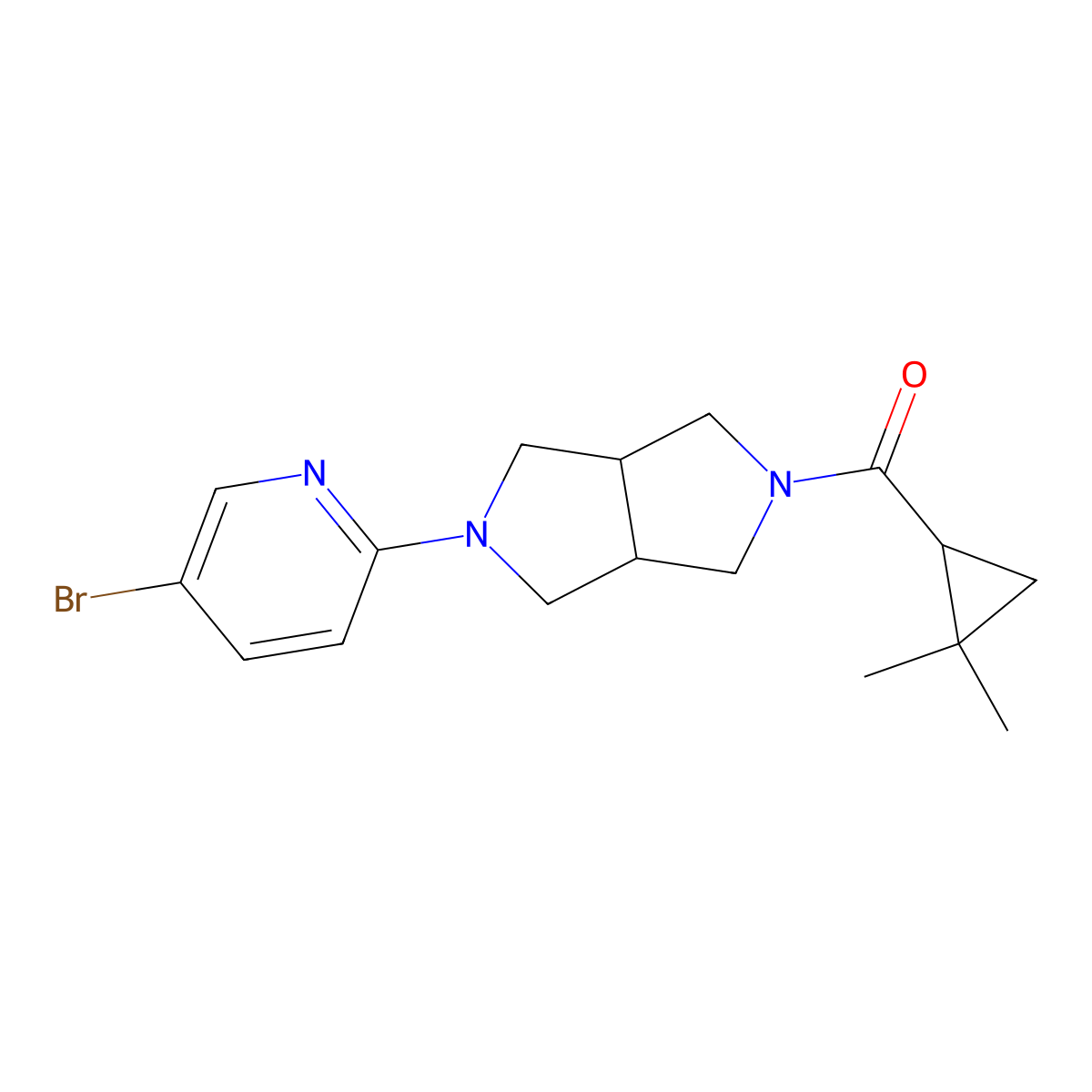 5-Bromo-2-[5-(2,2-dimethylcyclopropanecarbonyl)-octahydropyrrolo[3,4-c]pyrrol-2-yl]pyridine molecular structure, CAS 2770582-39-1