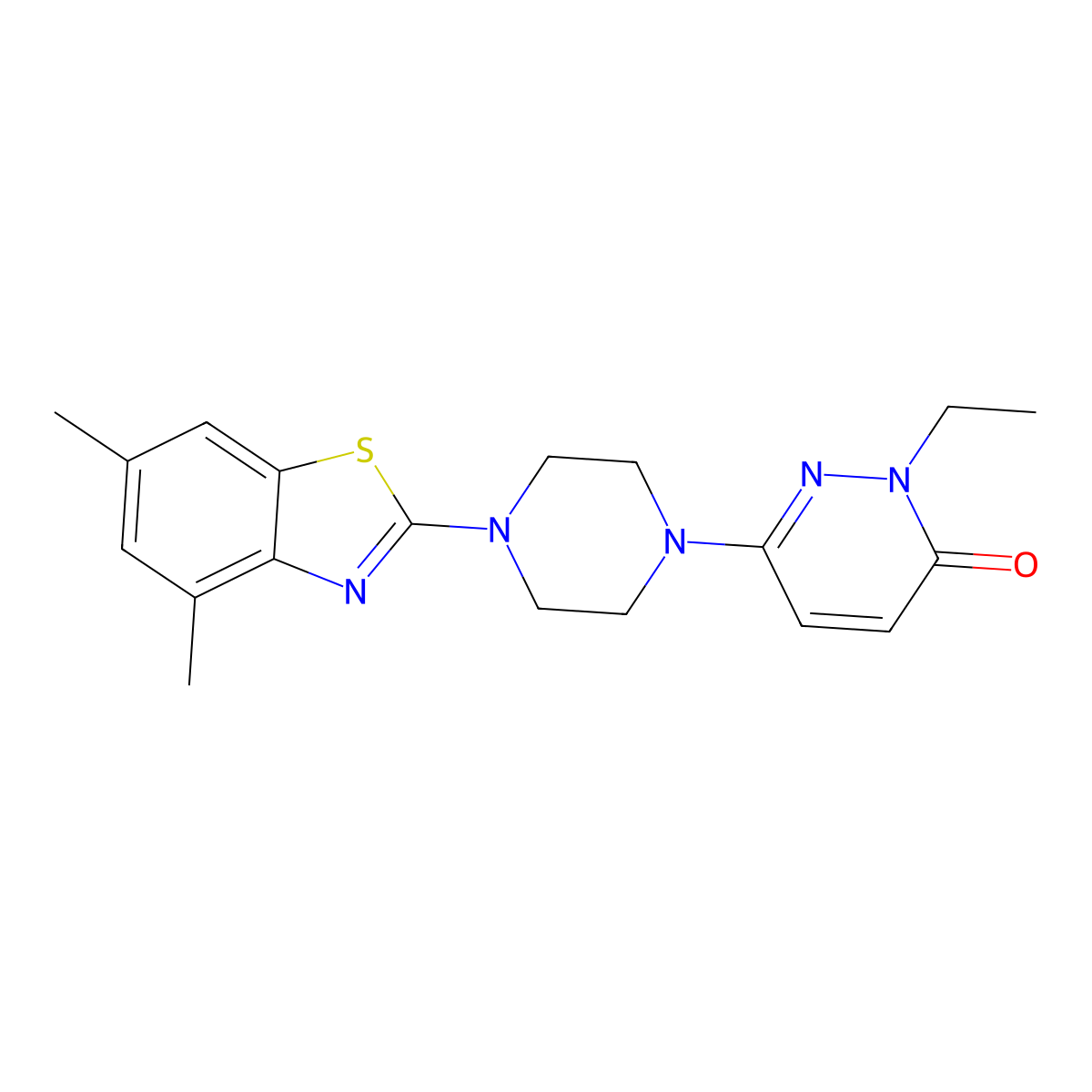 6-[4-(4,6-Dimethyl-1,3-benzothiazol-2-yl)piperazin-1-yl]-2-ethyl-2,3-dihydropyridazin-3-one molecular structure, CAS 2770582-42-6