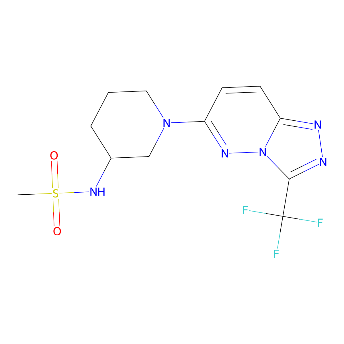 N-{1-[3-(trifluoromethyl)-[1,2,4]triazolo[4,3-b]pyridazin-6-yl]piperidin-3-yl}methanesulfonamide molecular structure, CAS 2770582-43-7