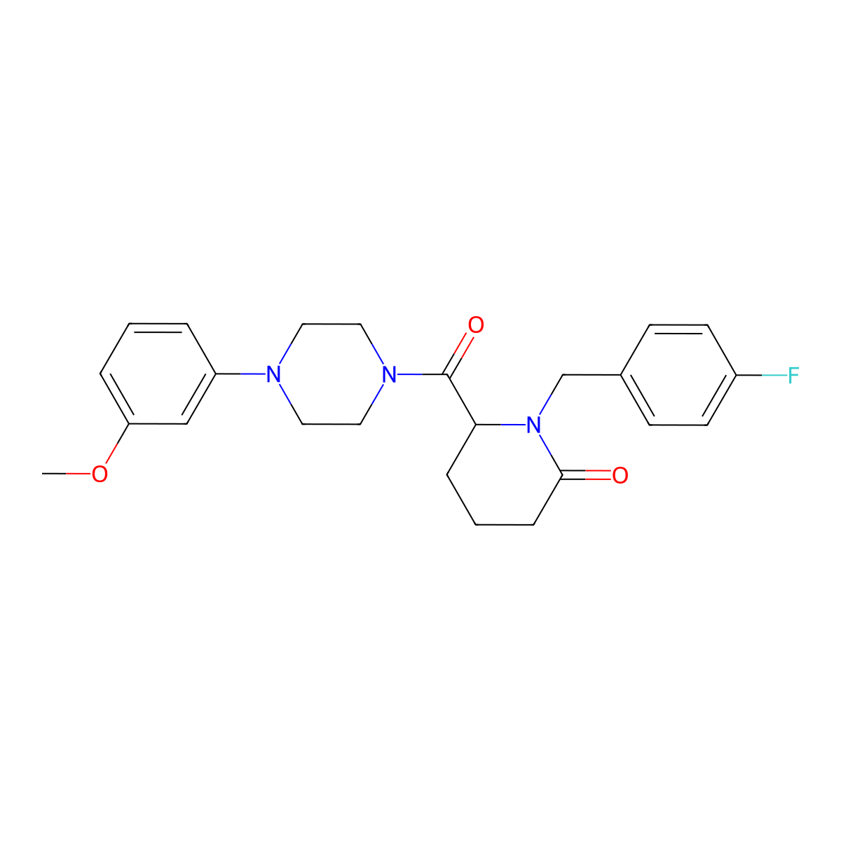 1-[(4-Fluorophenyl)methyl]-6-[4-(3-methoxyphenyl)piperazine-1-carbonyl]piperidin-2-one molecular structure, CAS 2770582-78-8