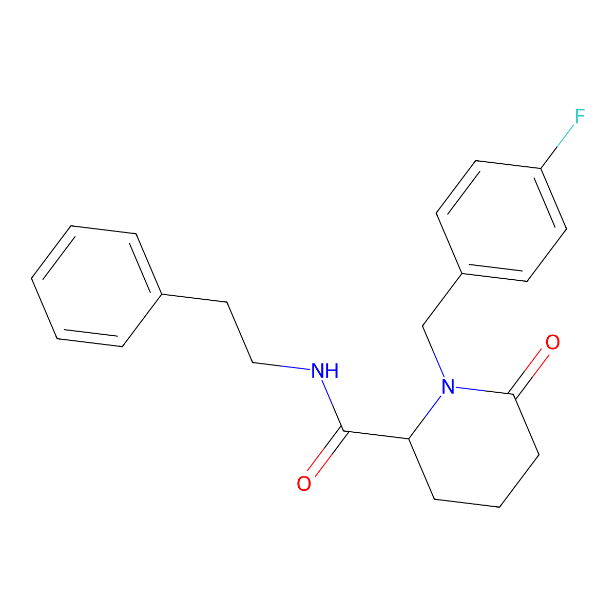 1-[(4-fluorophenyl)methyl]-6-oxo-N-(2-phenylethyl)piperidine-2-carboxamide molecular structure, CAS 2770582-84-6