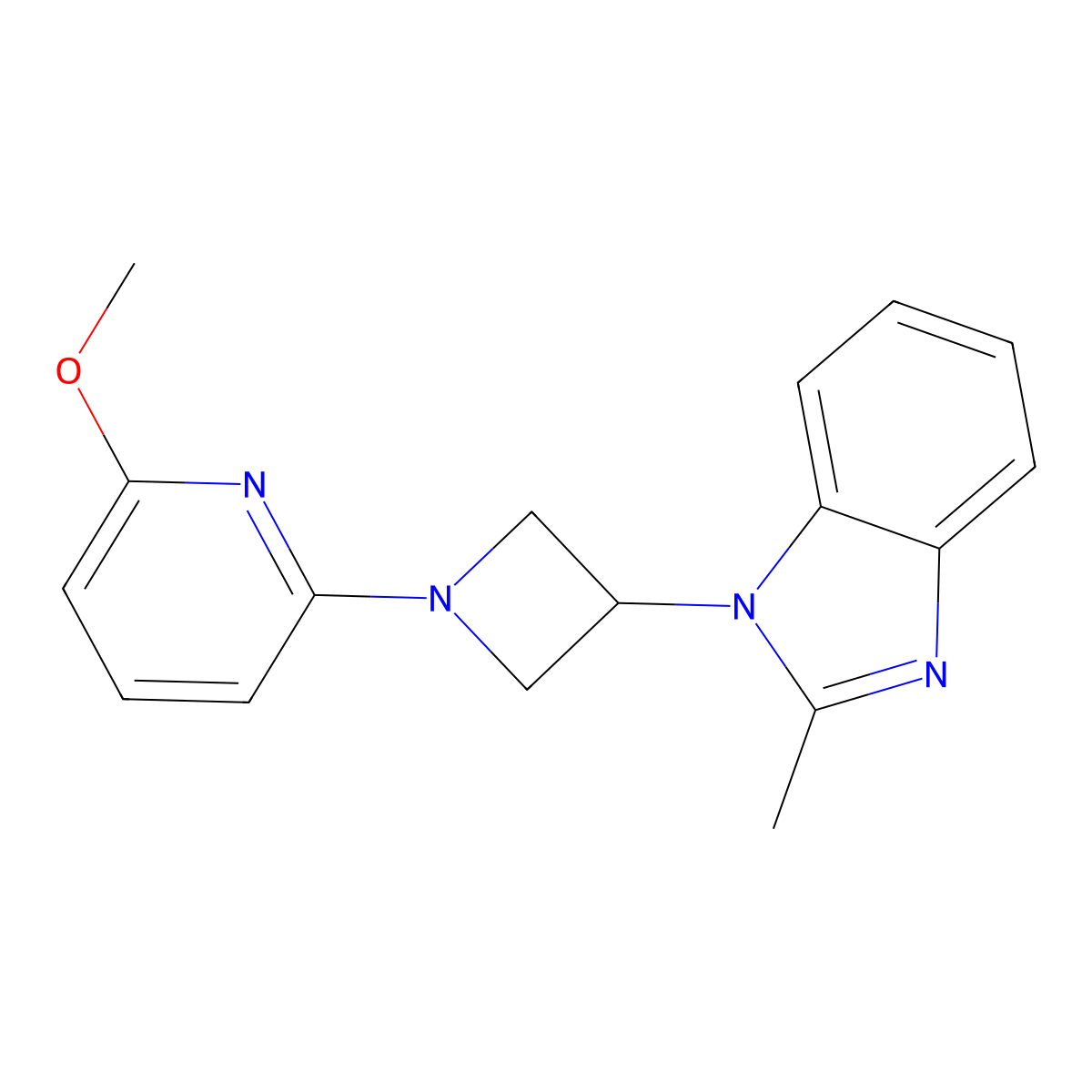 1-[1-(6-methoxypyridin-2-yl)azetidin-3-yl]-2-methyl-1H-1,3-benzodiazole molecular structure, CAS 2770583-00-9