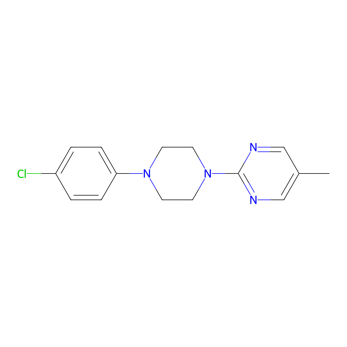 2-[4-(4-Chlorophenyl)piperazin-1-yl]-5-methylpyrimidine molecular structure, CAS 2770583-08-7