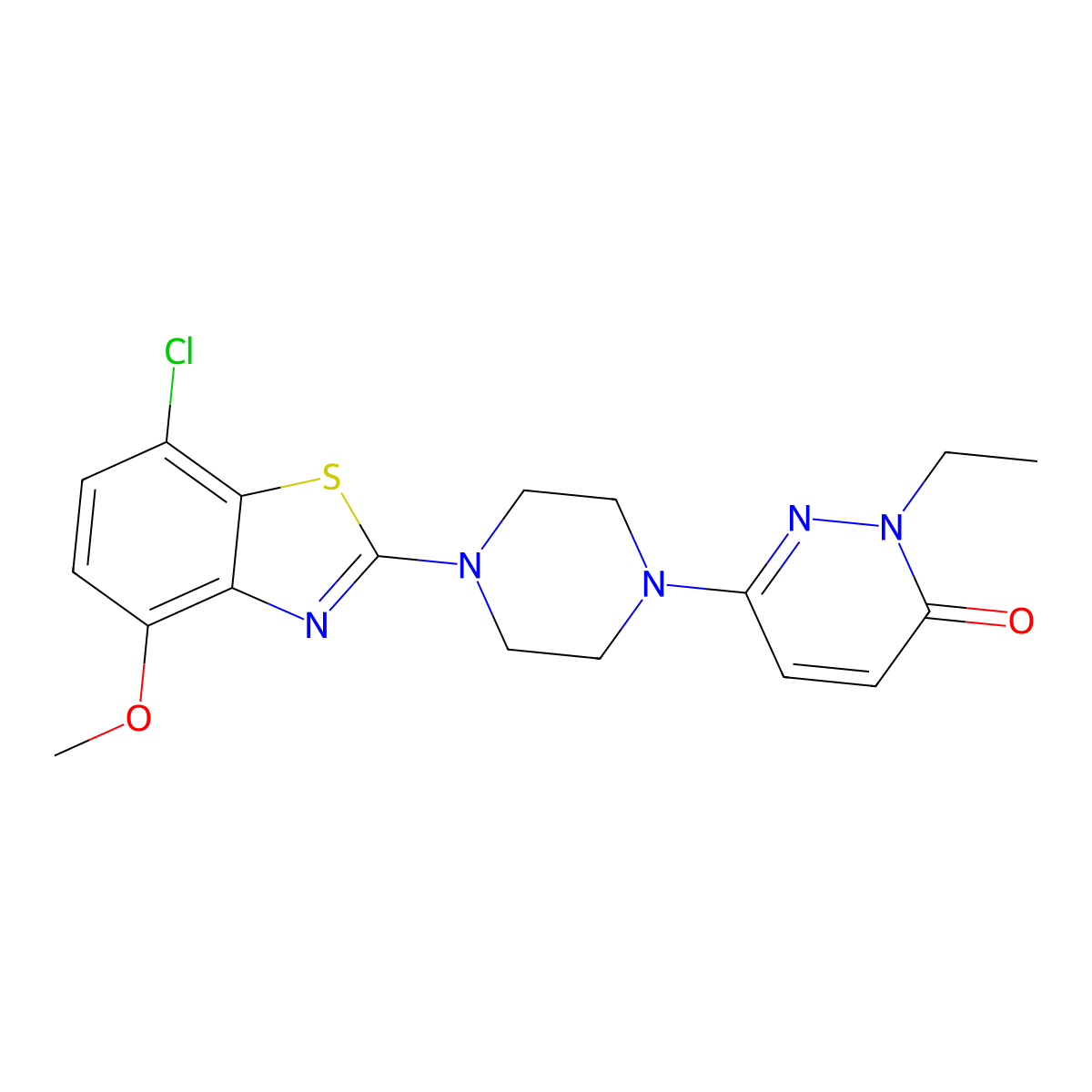 6-[4-(7-Chloro-4-methoxy-1,3-benzothiazol-2-yl)piperazin-1-yl]-2-ethyl-2,3-dihydropyridazin-3-one molecular structure, CAS 2770583-13-4