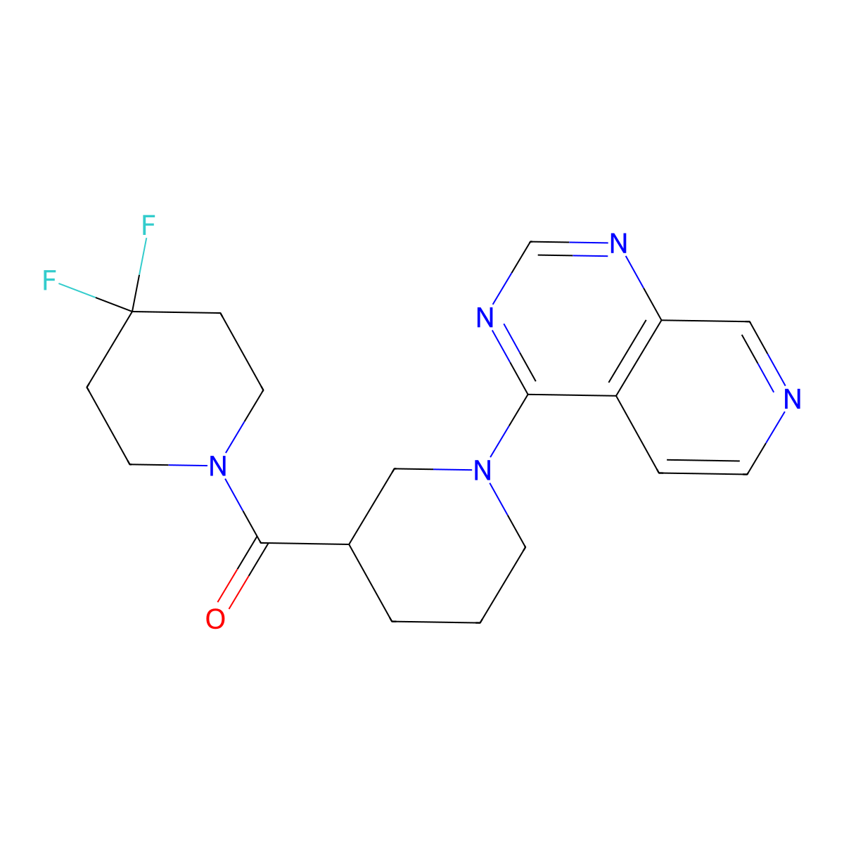 3-(4,4-Difluoropiperidine-1-carbonyl)-1-{pyrido[3,4-d]pyrimidin-4-yl}piperidine molecular structure, CAS 2770583-17-8