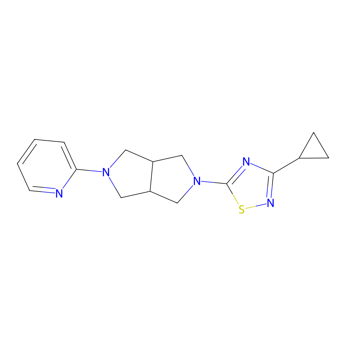 2-[5-(3-Cyclopropyl-1,2,4-thiadiazol-5-yl)-octahydropyrrolo[3,4-c]pyrrol-2-yl]pyridine molecular structure, CAS 2770583-20-3