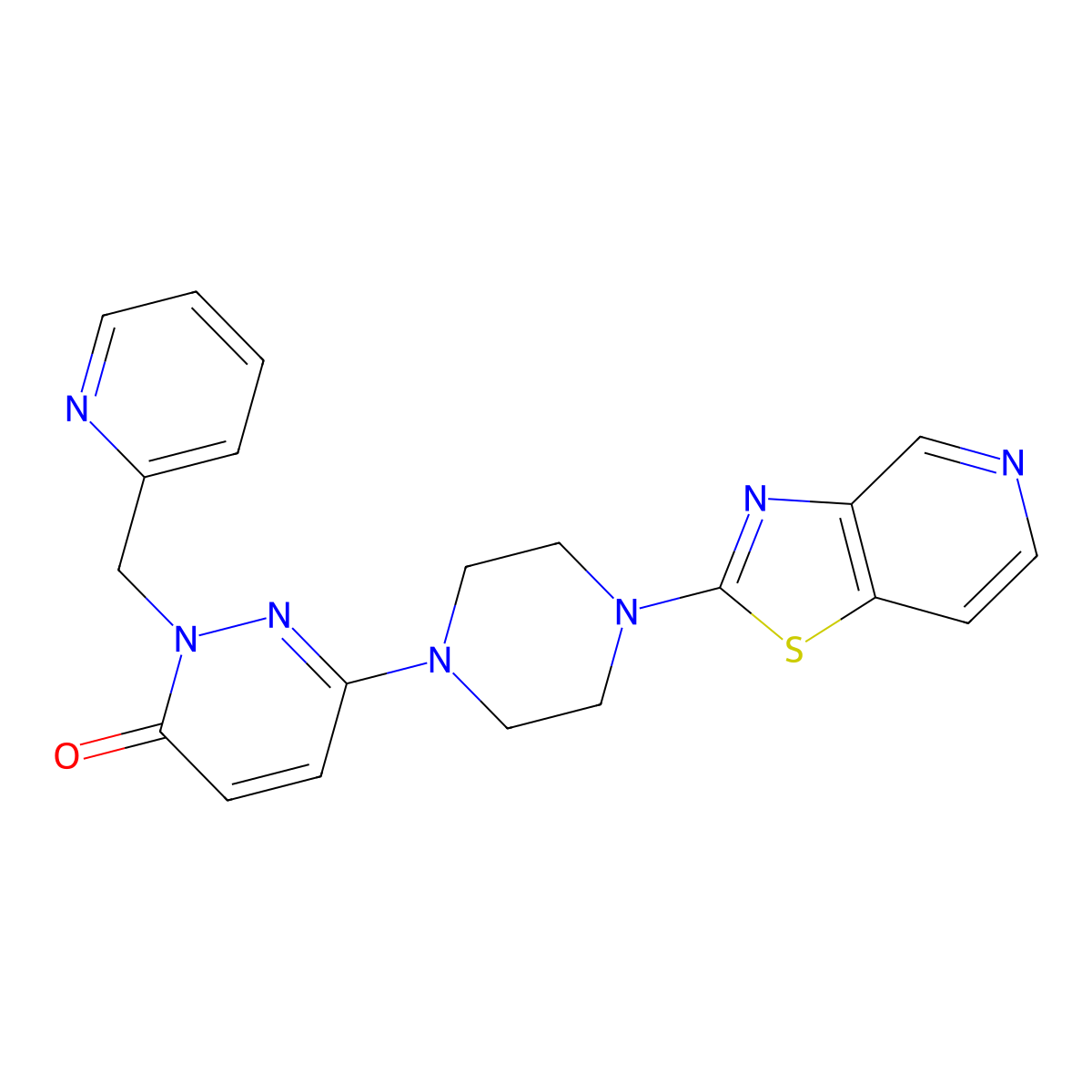 2-(Pyridin-2-ylmethyl)-6-[4-([1,3]thiazolo[4,5-c]pyridin-2-yl)piperazin-1-yl]pyridazin-3-one molecular structure, CAS 2770583-24-7
