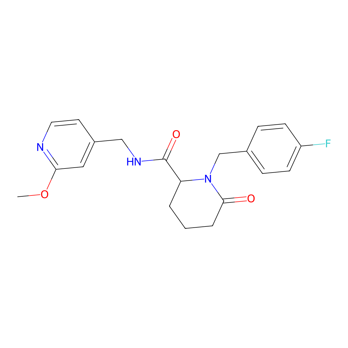 1-[(4-fluorophenyl)methyl]-N-[(2-methoxypyridin-4-yl)methyl]-6-oxopiperidine-2-carboxamide molecular structure, CAS 2770583-26-9
