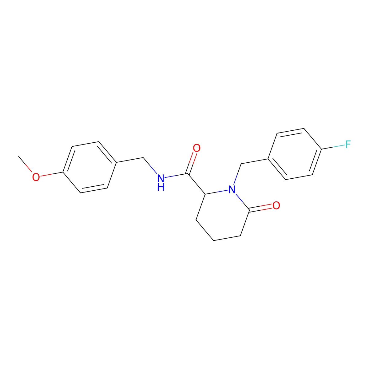 1-[(4-fluorophenyl)methyl]-N-[(4-methoxyphenyl)methyl]-6-oxopiperidine-2-carboxamide molecular structure, CAS 2770583-41-8