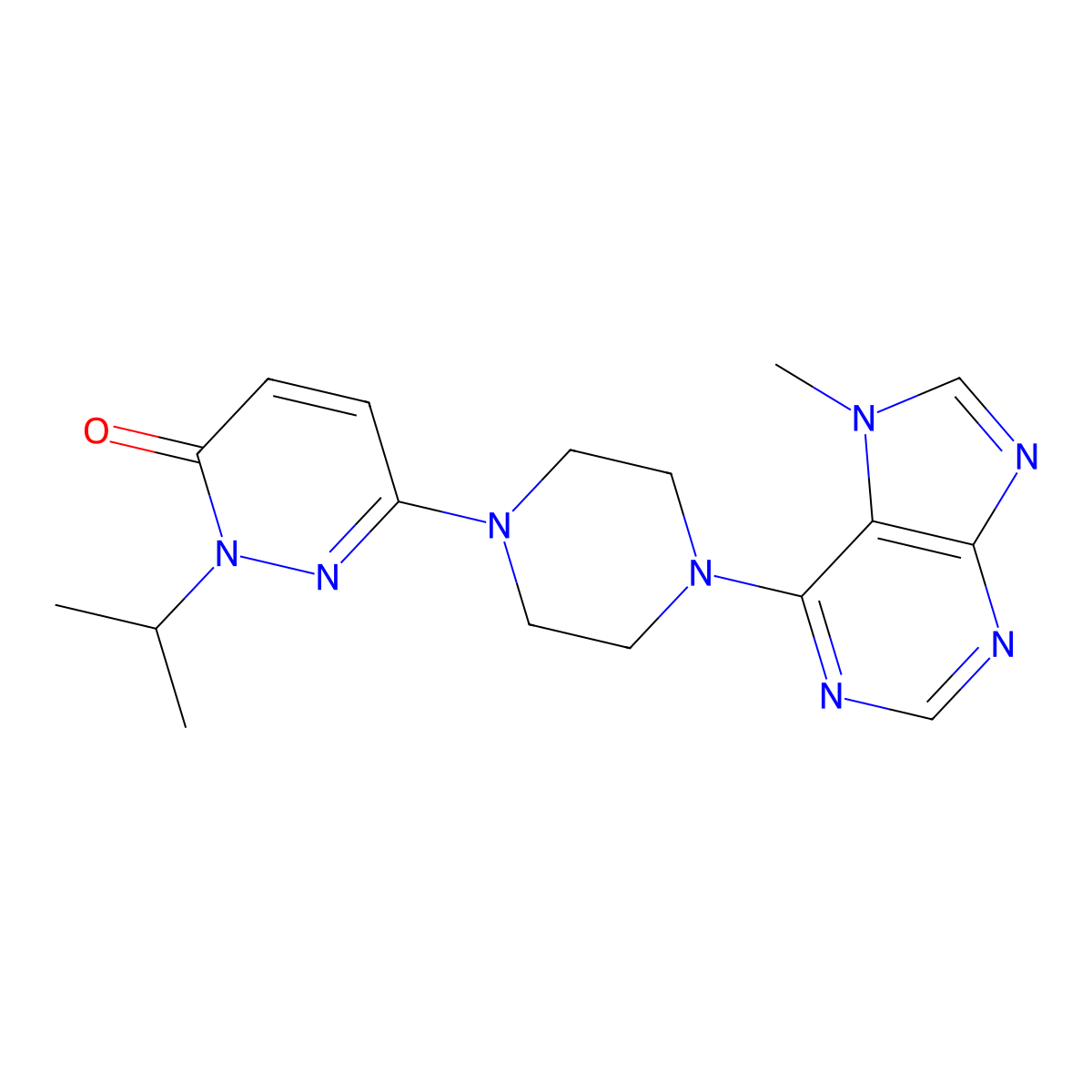 6-[4-(7-methyl-7H-purin-6-yl)piperazin-1-yl]-2-(propan-2-yl)-2,3-dihydropyridazin-3-one molecular structure, CAS 2770583-47-4