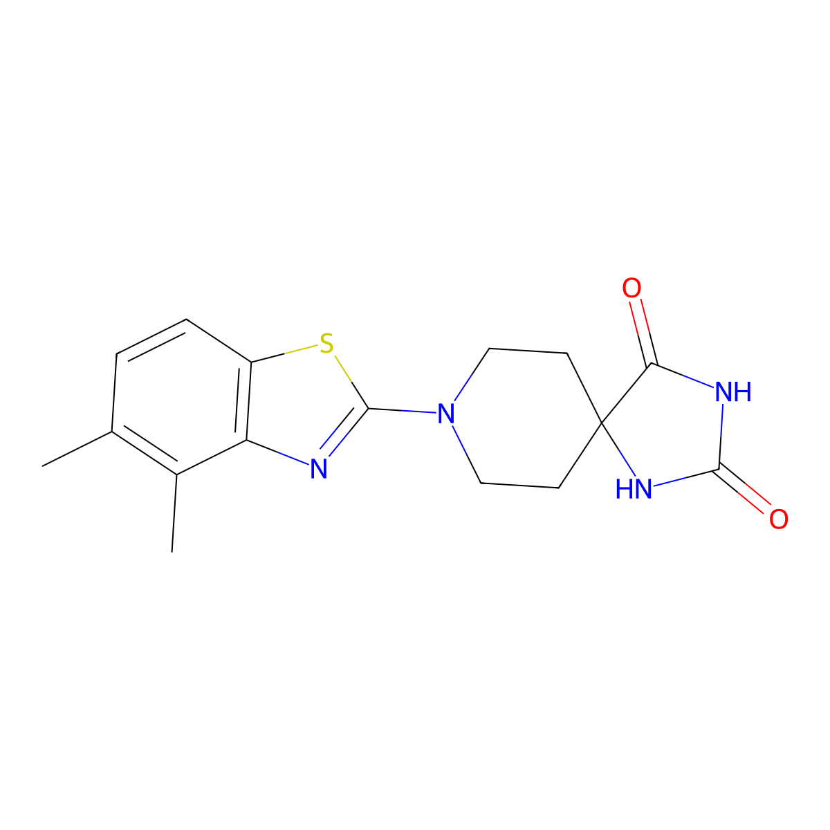 8-(4,5-Dimethyl-1,3-benzothiazol-2-yl)-1,3,8-triazaspiro[4.5]decane-2,4-dione molecular structure, CAS 2770583-50-9