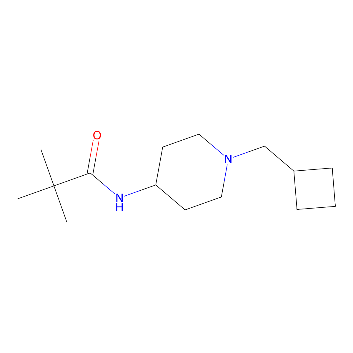 N-[1-(cyclobutylmethyl)piperidin-4-yl]-2,2-dimethylpropanamide molecular structure, CAS 2770583-62-3
