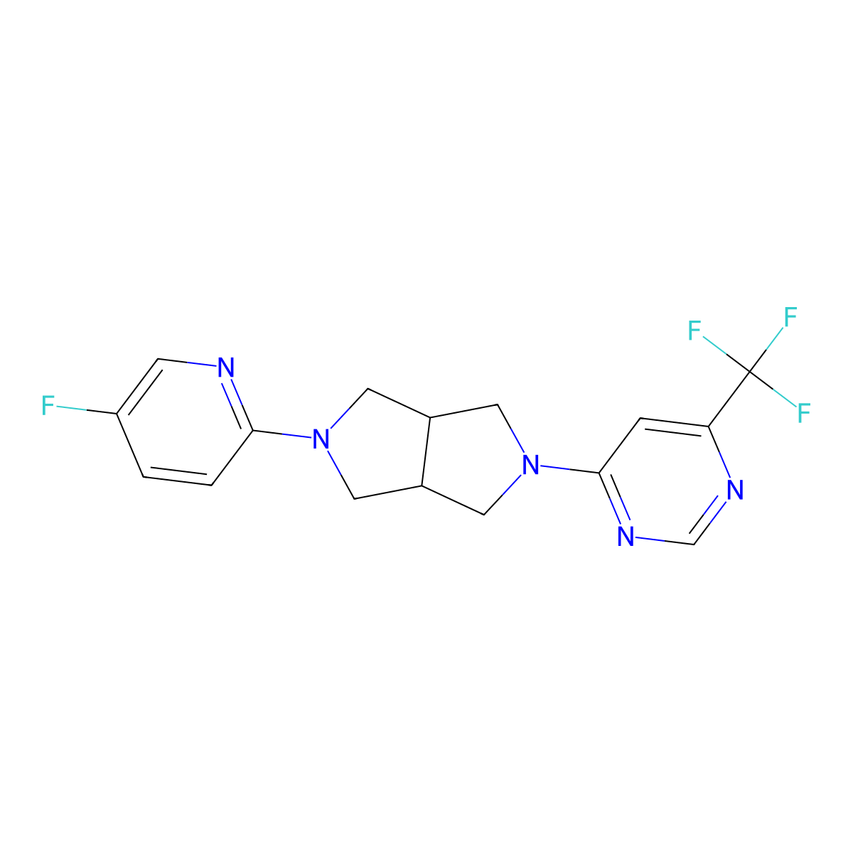 4-[5-(5-Fluoropyridin-2-yl)-octahydropyrrolo[3,4-c]pyrrol-2-yl]-6-(trifluoromethyl)pyrimidine molecular structure, CAS 2770583-67-8