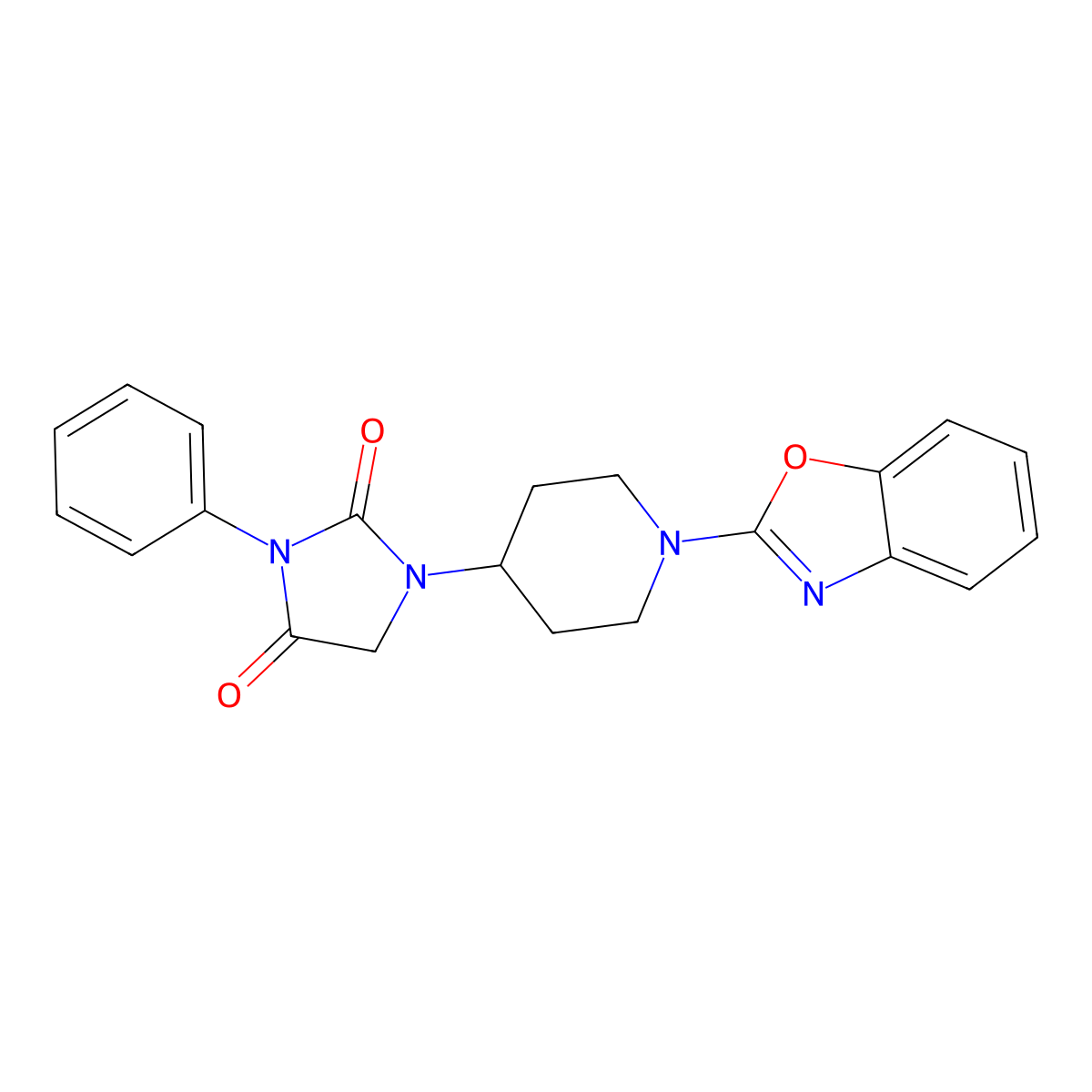 1-[1-(1,3-Benzoxazol-2-yl)piperidin-4-yl]-3-phenylimidazolidine-2,4-dione molecular structure, CAS 2770583-76-9