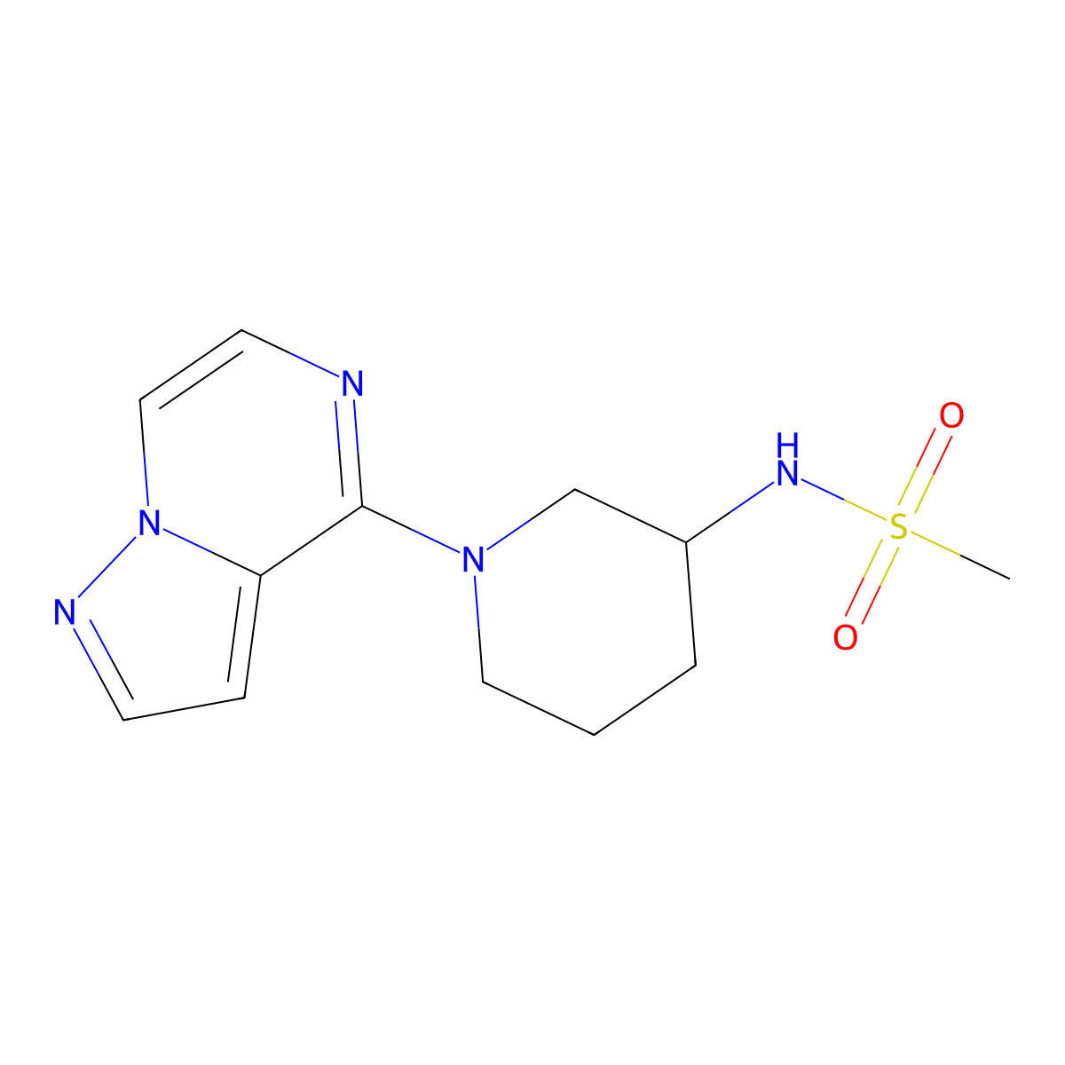 N-(1-{pyrazolo[1,5-a]pyrazin-4-yl}piperidin-3-yl)methanesulfonamide molecular structure, CAS 2770583-82-7