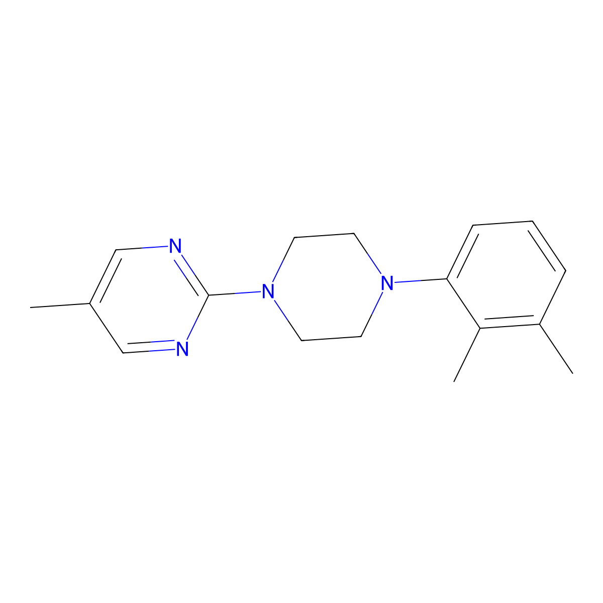2-[4-(2,3-Dimethylphenyl)piperazin-1-yl]-5-methylpyrimidine molecular structure, CAS 2770584-00-2