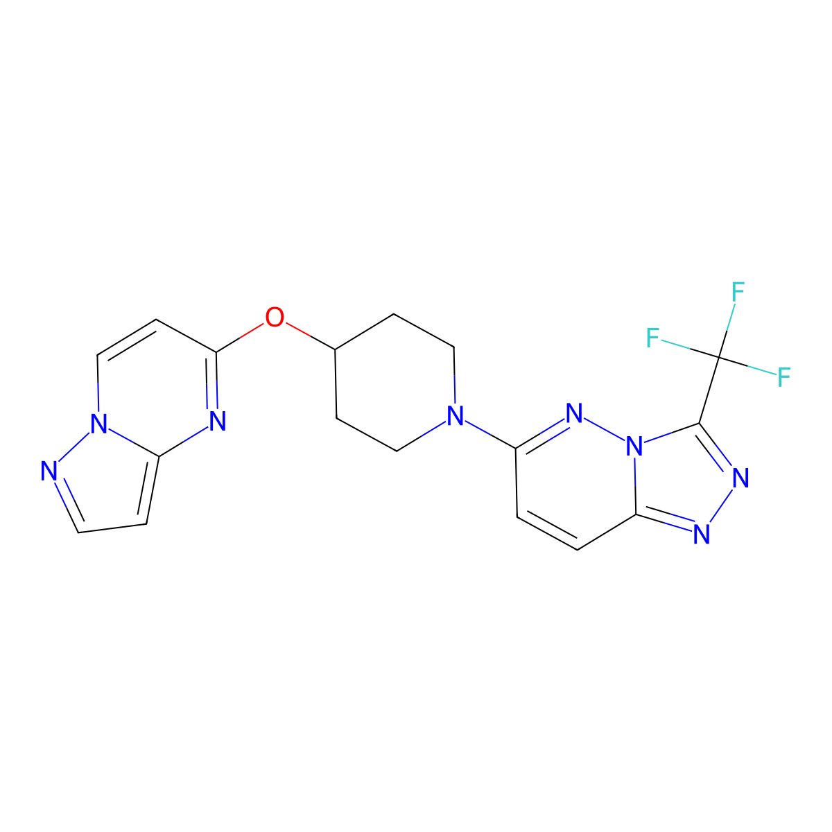 4-{Pyrazolo[1,5-a]pyrimidin-5-yloxy}-1-[3-(trifluoromethyl)-[1,2,4]triazolo[4,3-b]pyridazin-6-yl]piperidine molecular structure, CAS 2770584-11-5