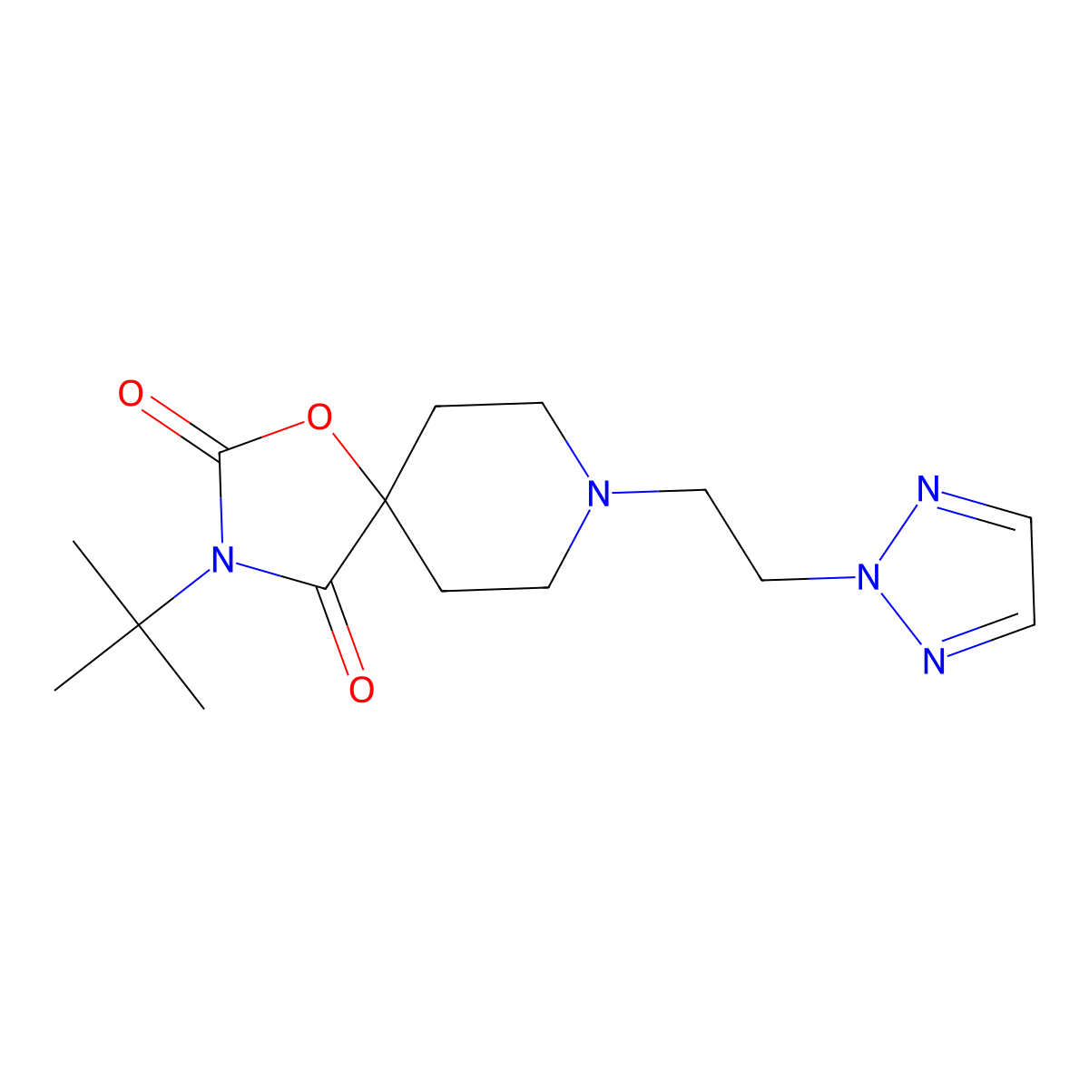 3-tert-butyl-8-[2-(2H-1,2,3-triazol-2-yl)ethyl]-1-oxa-3,8-diazaspiro[4.5]decane-2,4-dione molecular structure, CAS 2770584-20-6